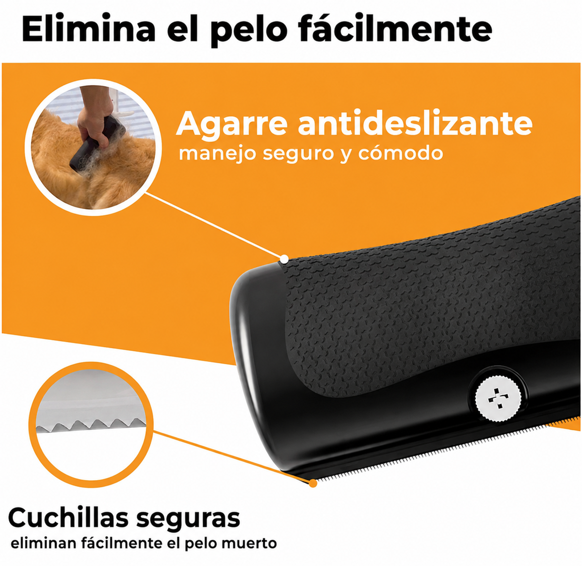 Cepillo Ergonómico para Perros y Gatos